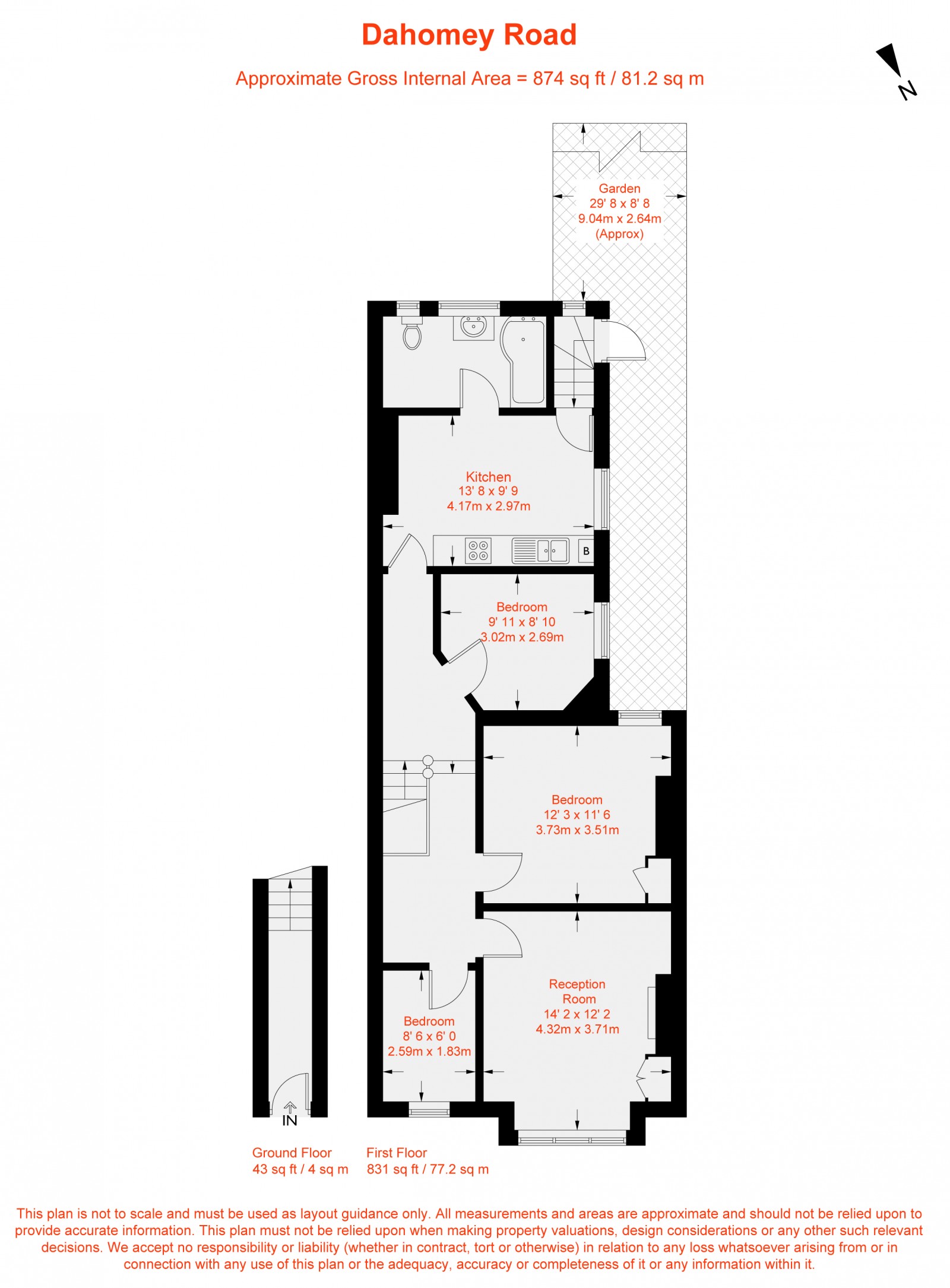 Floorplan for Dahomey Road, Furzedown, SW16