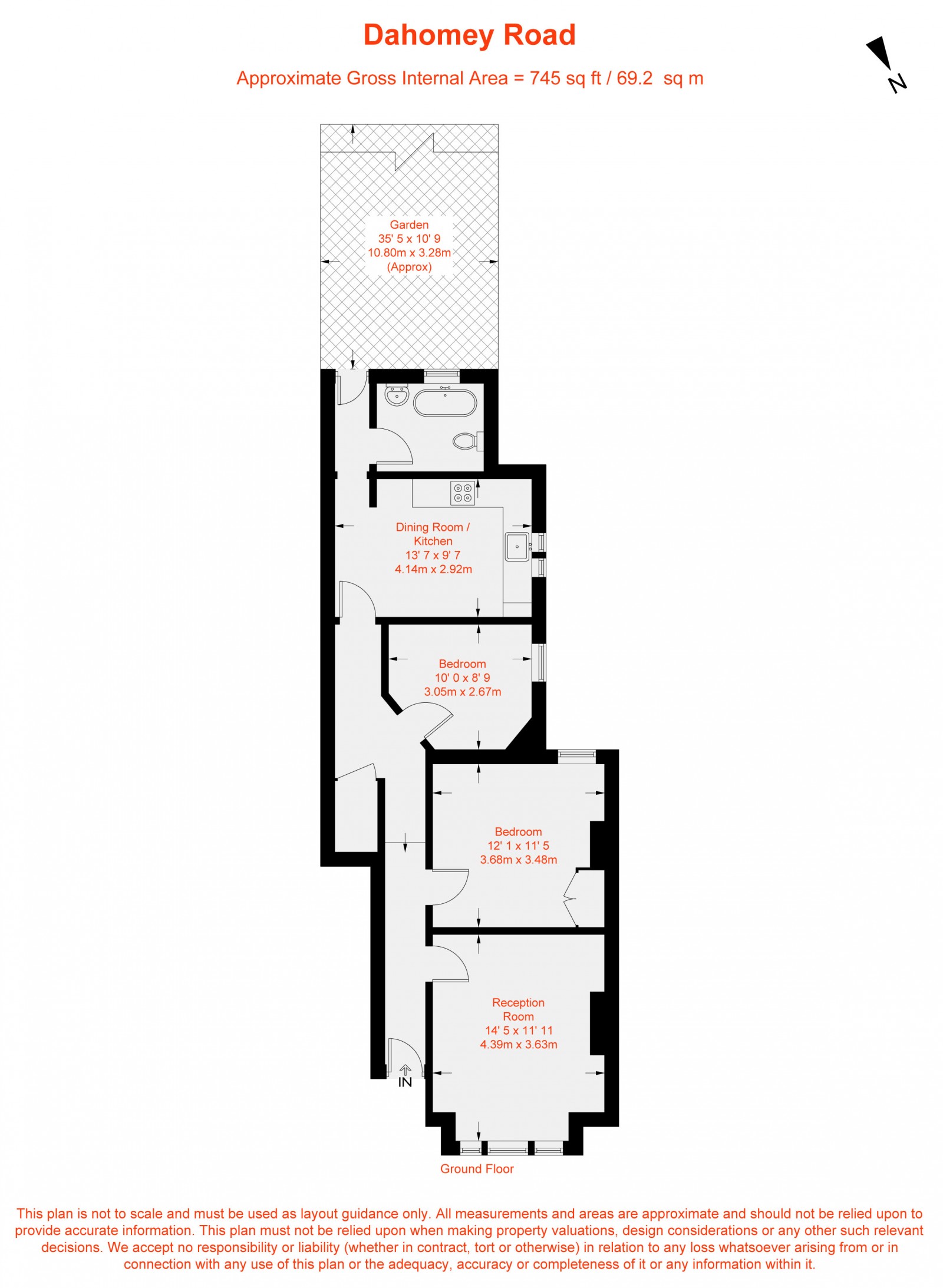 Floorplan for Dahomey Road, Furzedown, SW16