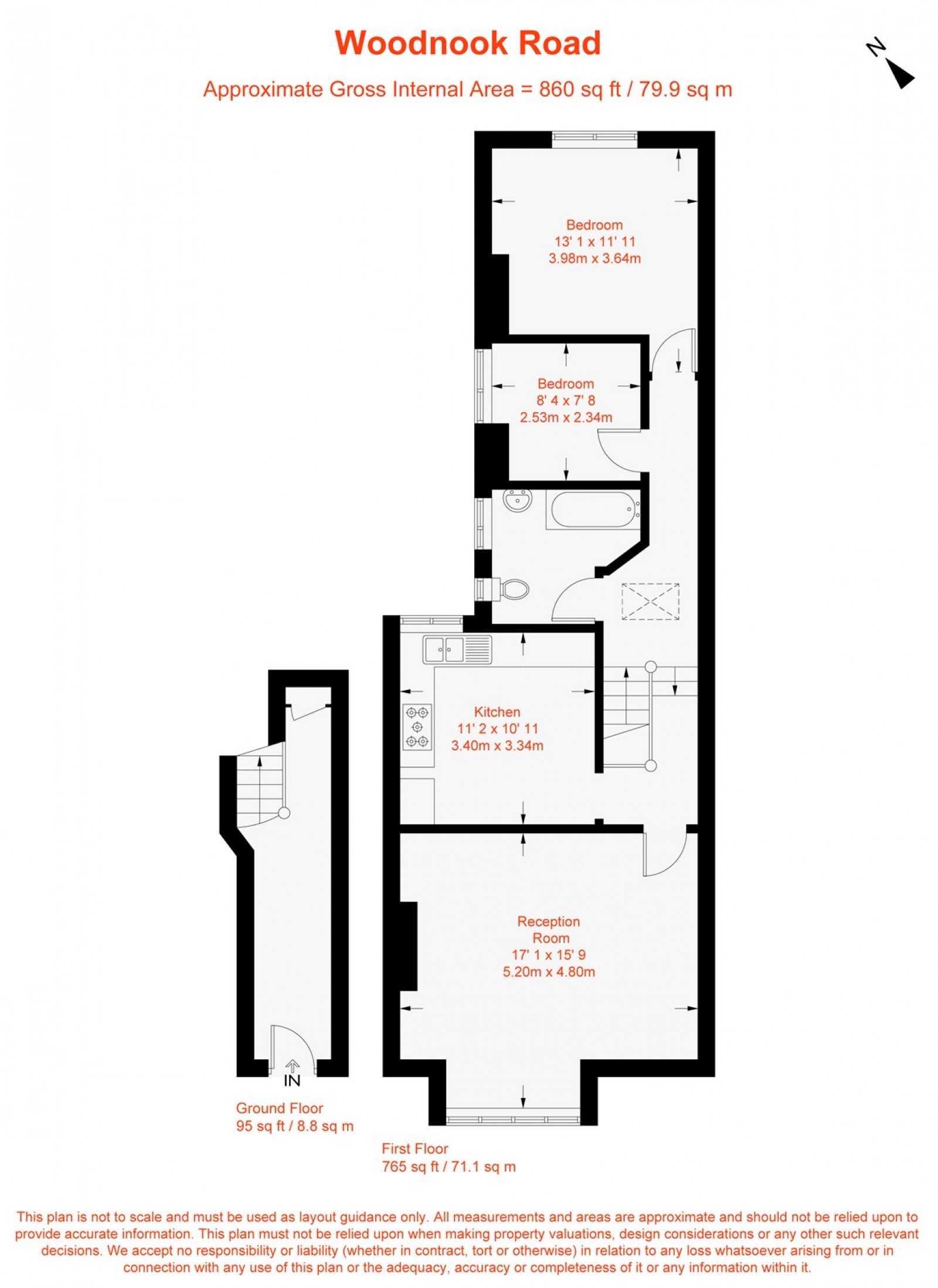 Floorplan for Woodnook Road, London, SW16