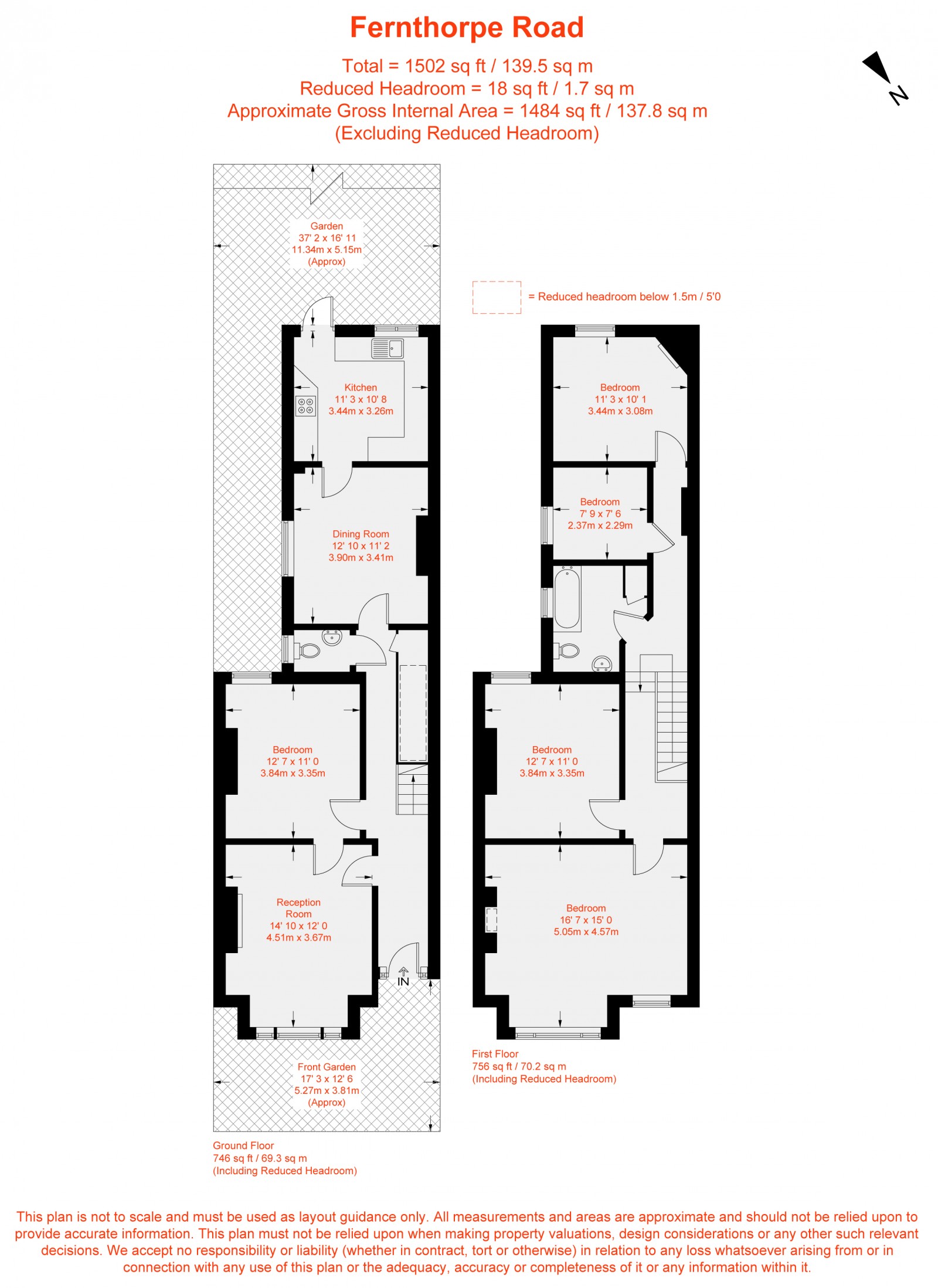 Floorplan for Fernthorpe Road, Furzedown, SW16