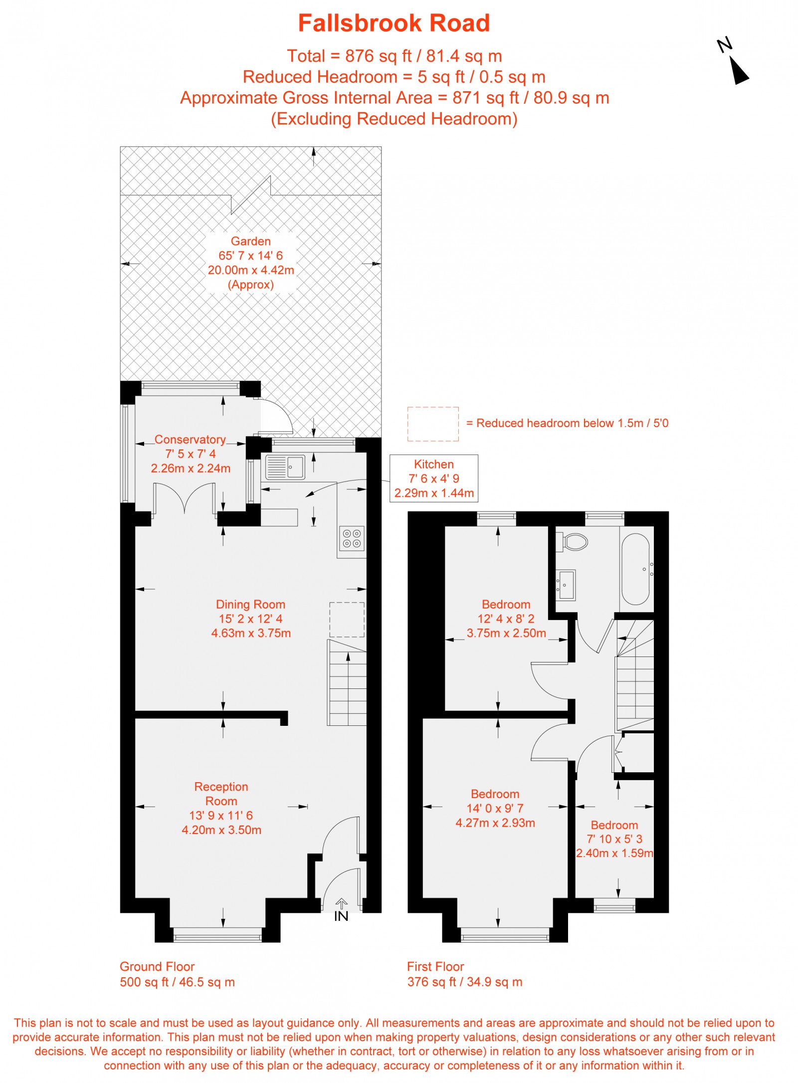 Floorplan for Fallsbrook Road, Furzedown, SW16