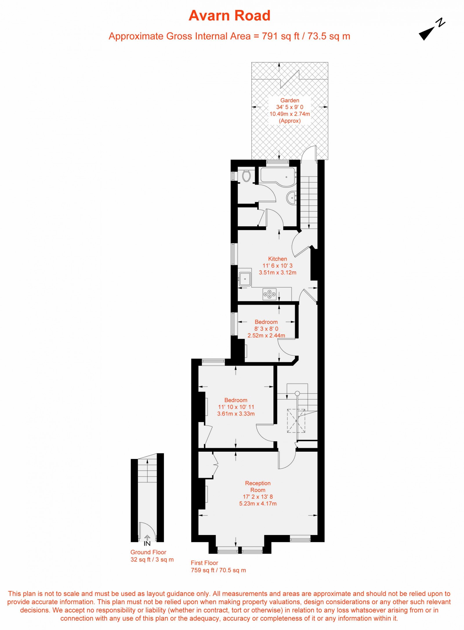 Floorplan for Avarn Road, Tooting Broadway, SW17