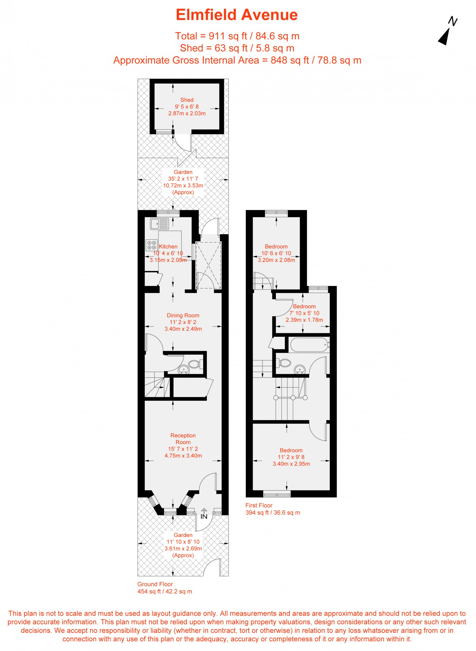 Floorplan for Elmfield Avenue, Mitcham, CR4