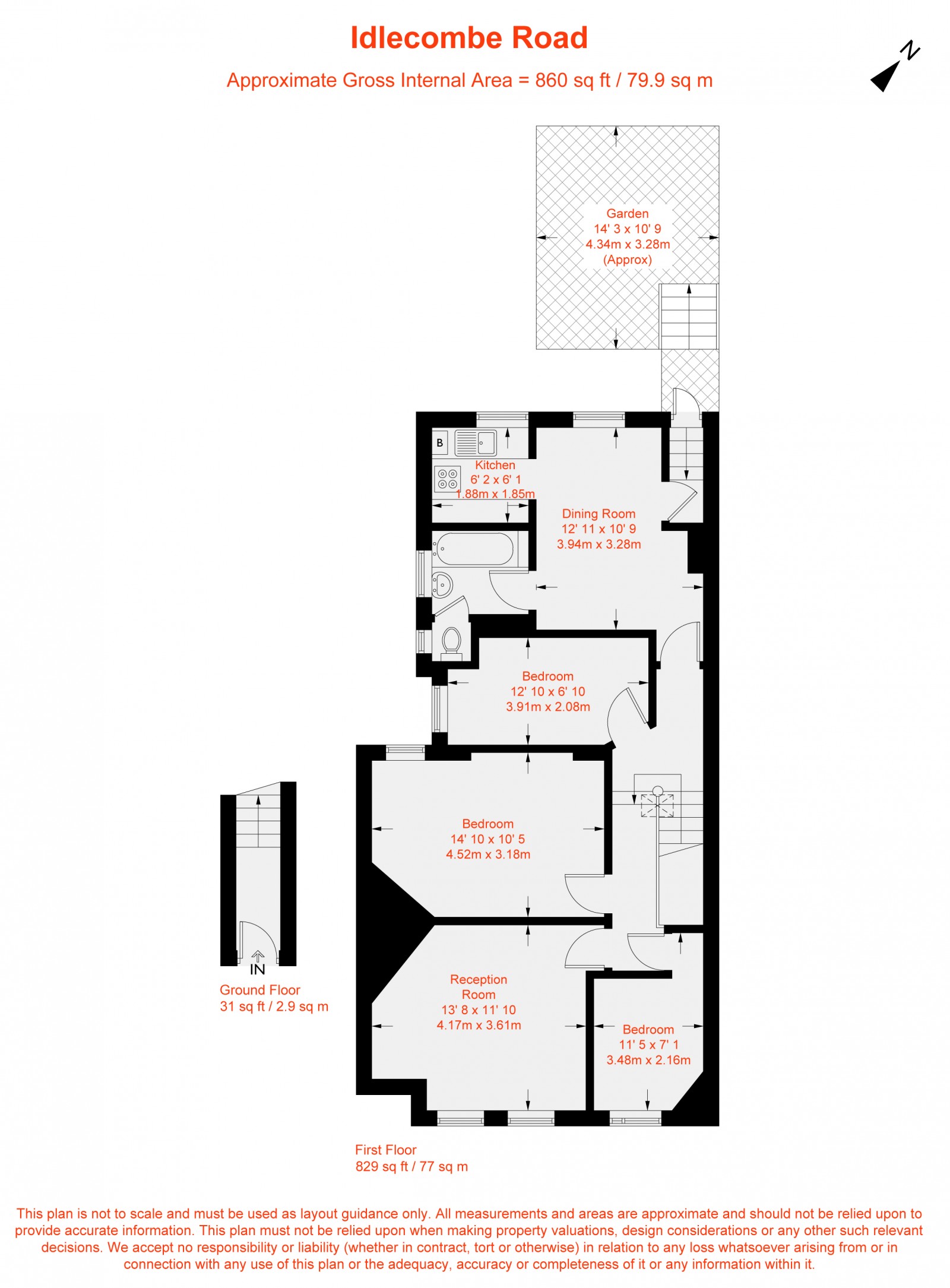 Floorplan for Idlecombe Road, London, SW17