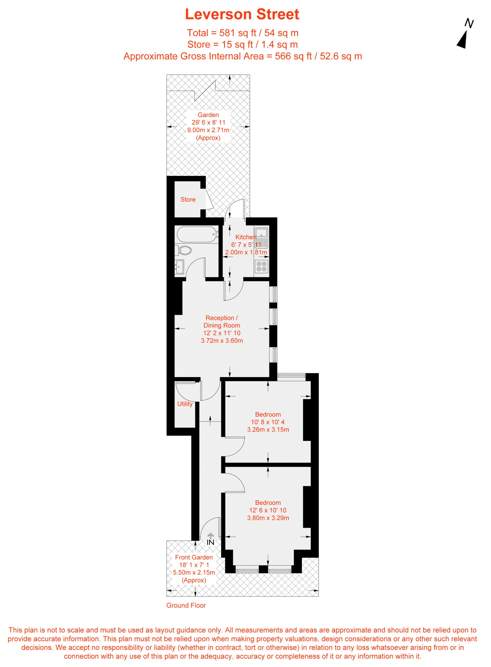 Floorplan for Leverson Street, Furzedown, SW16