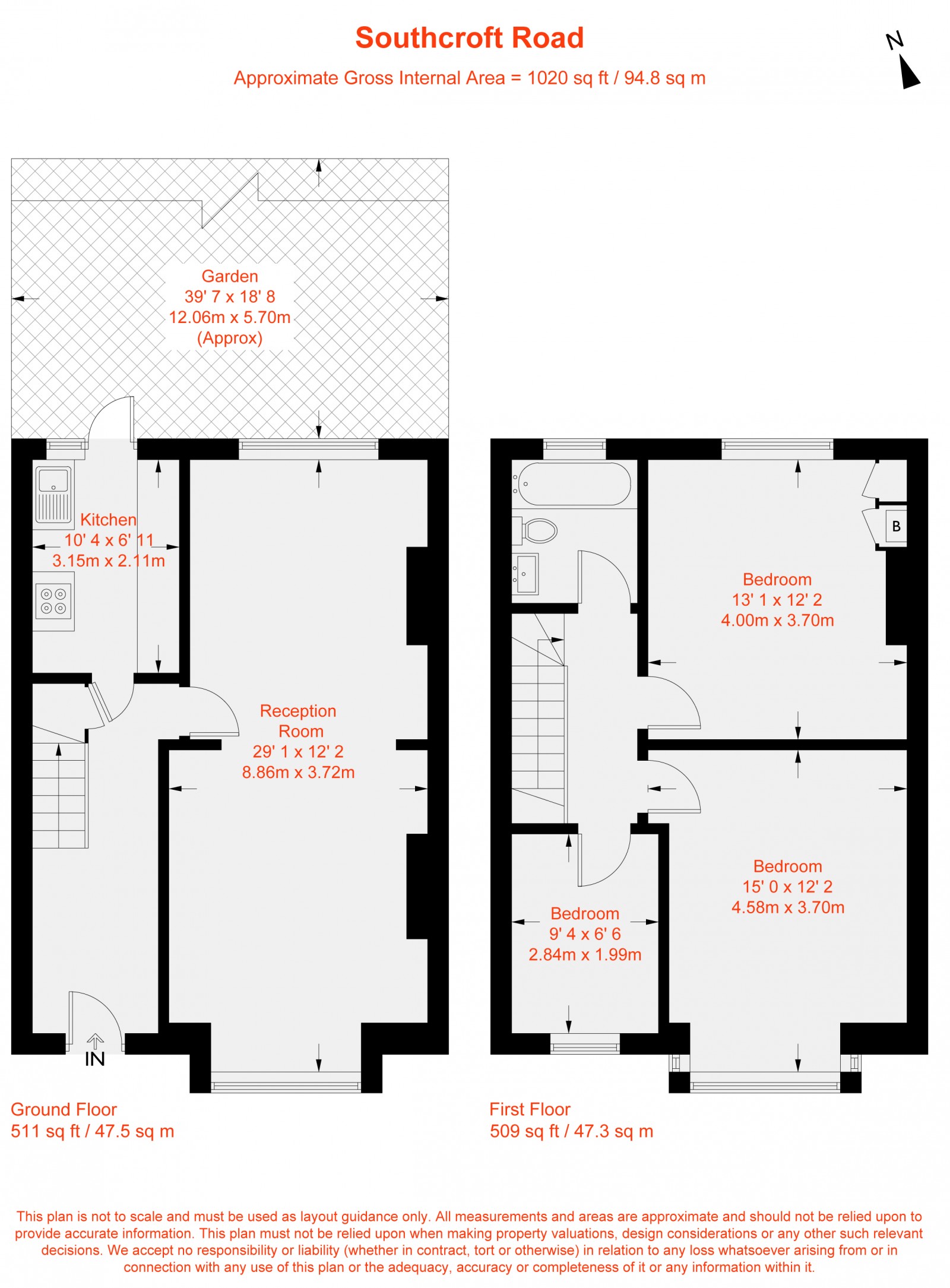 Floorplan for Southcroft Road, London, SW16