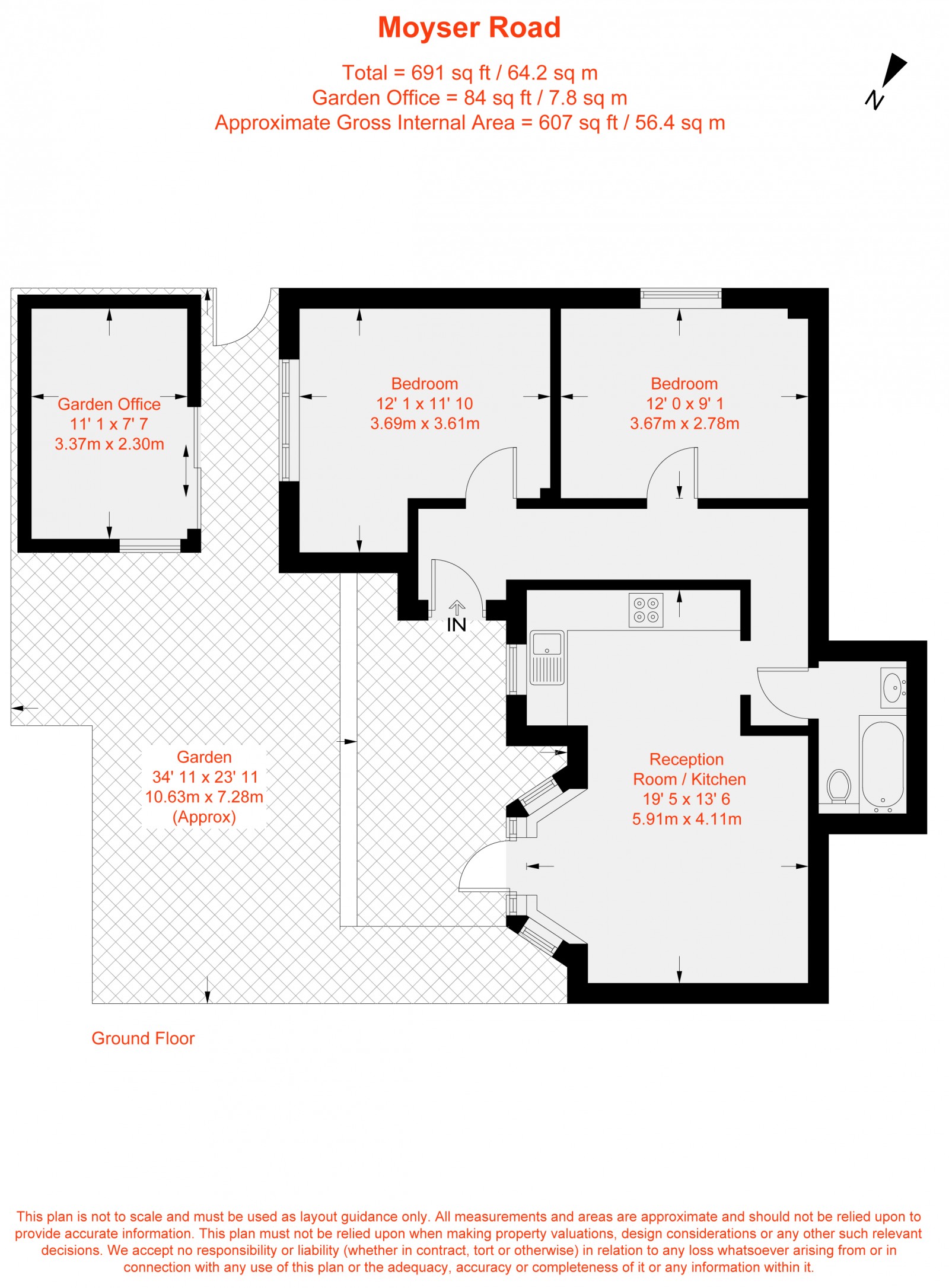Floorplan for Moyser Road, Furzedown, SW16