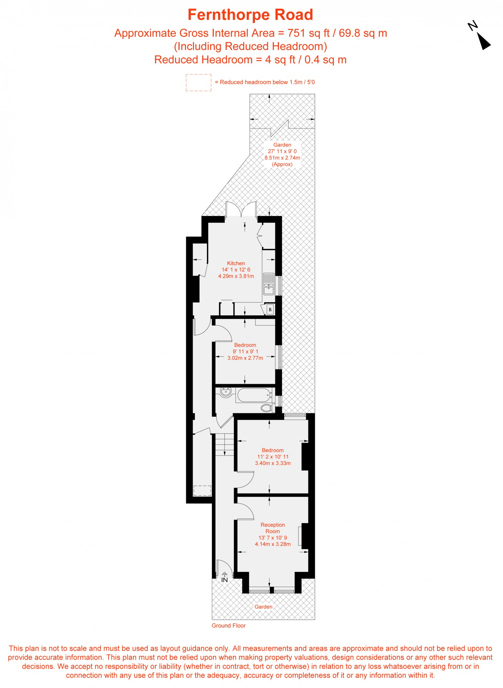 Floorplan for Fernthorpe Road, Furzedown, SW16