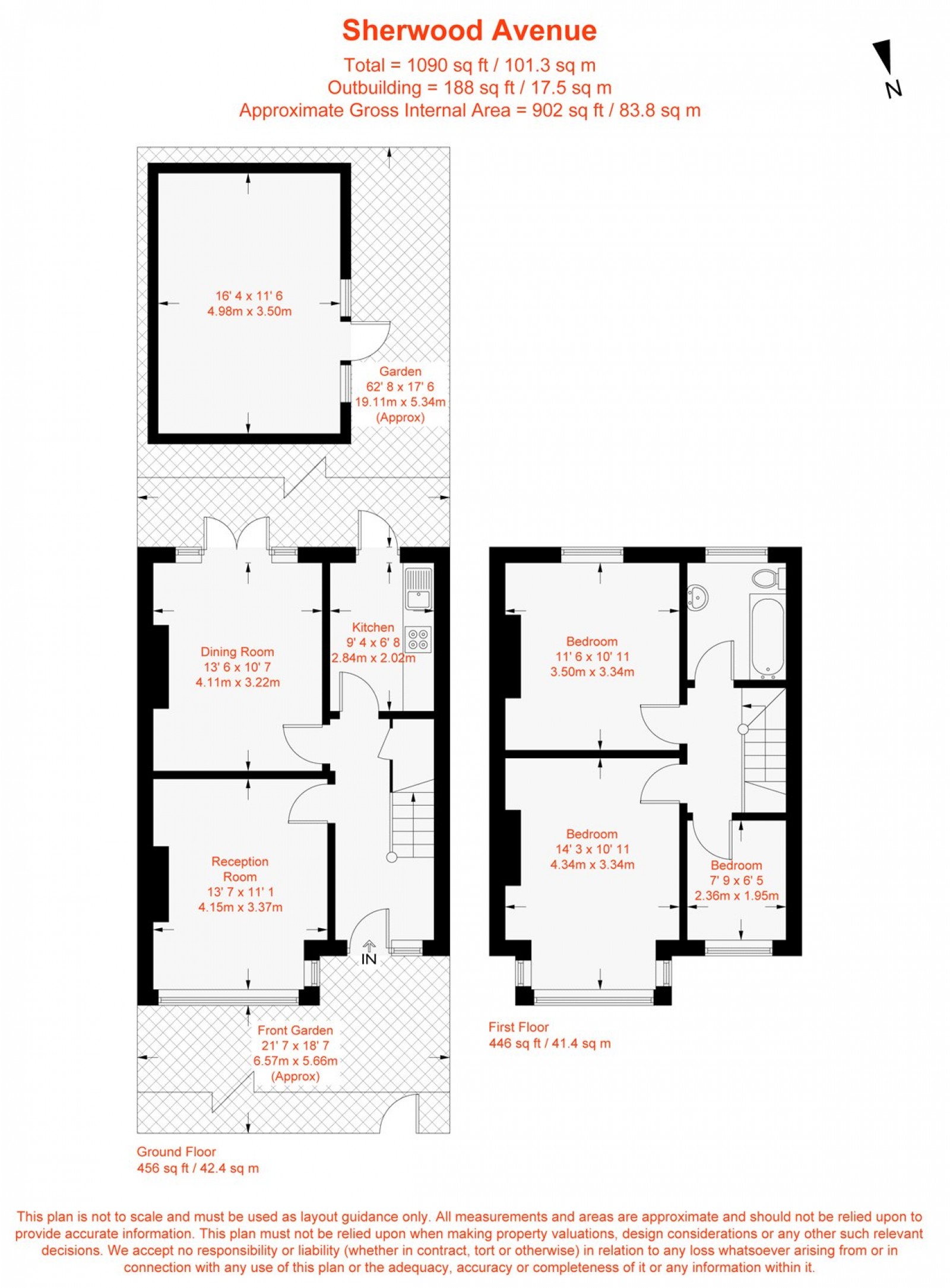 Floorplan for Sherwood Avenue, Streatham, SW16