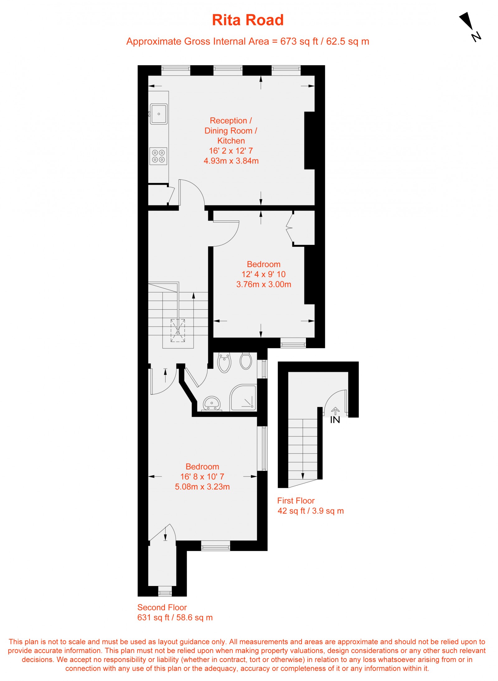 Floorplan for Rita Road, Nine Elms, SW8