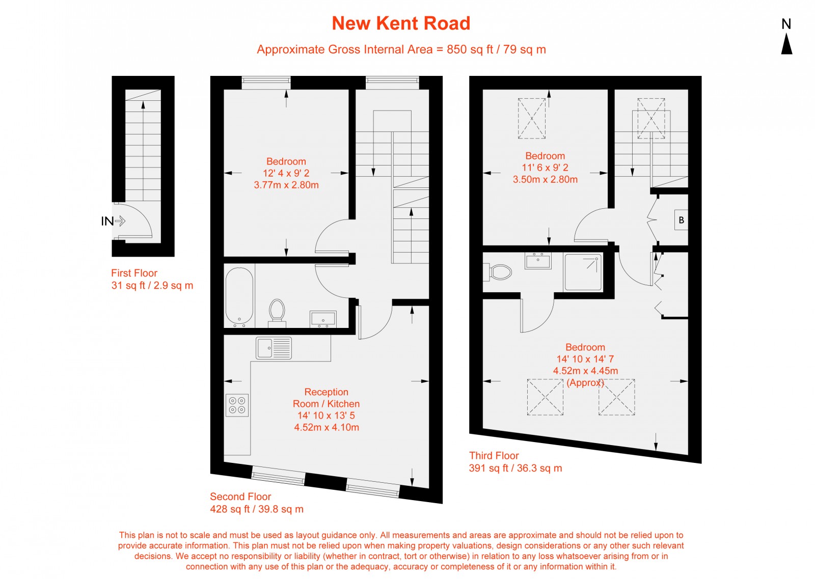 Floorplan for New Kent Road, Elephant & Castle, SE1