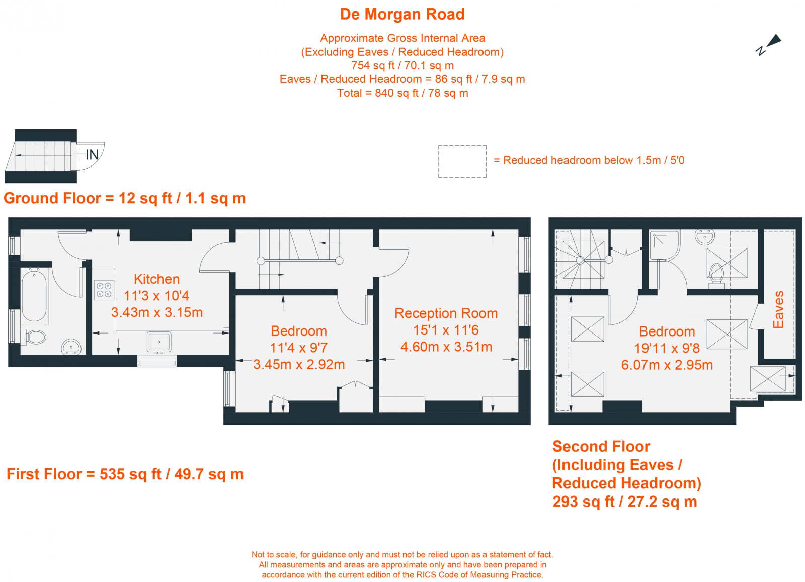 Floorplan for De Morgan Road, London, SW6