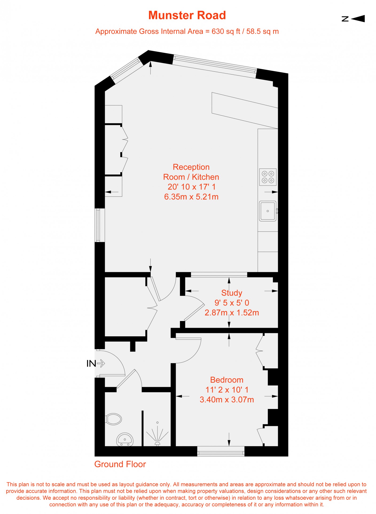 Floorplan for Munster Road, London, SW6